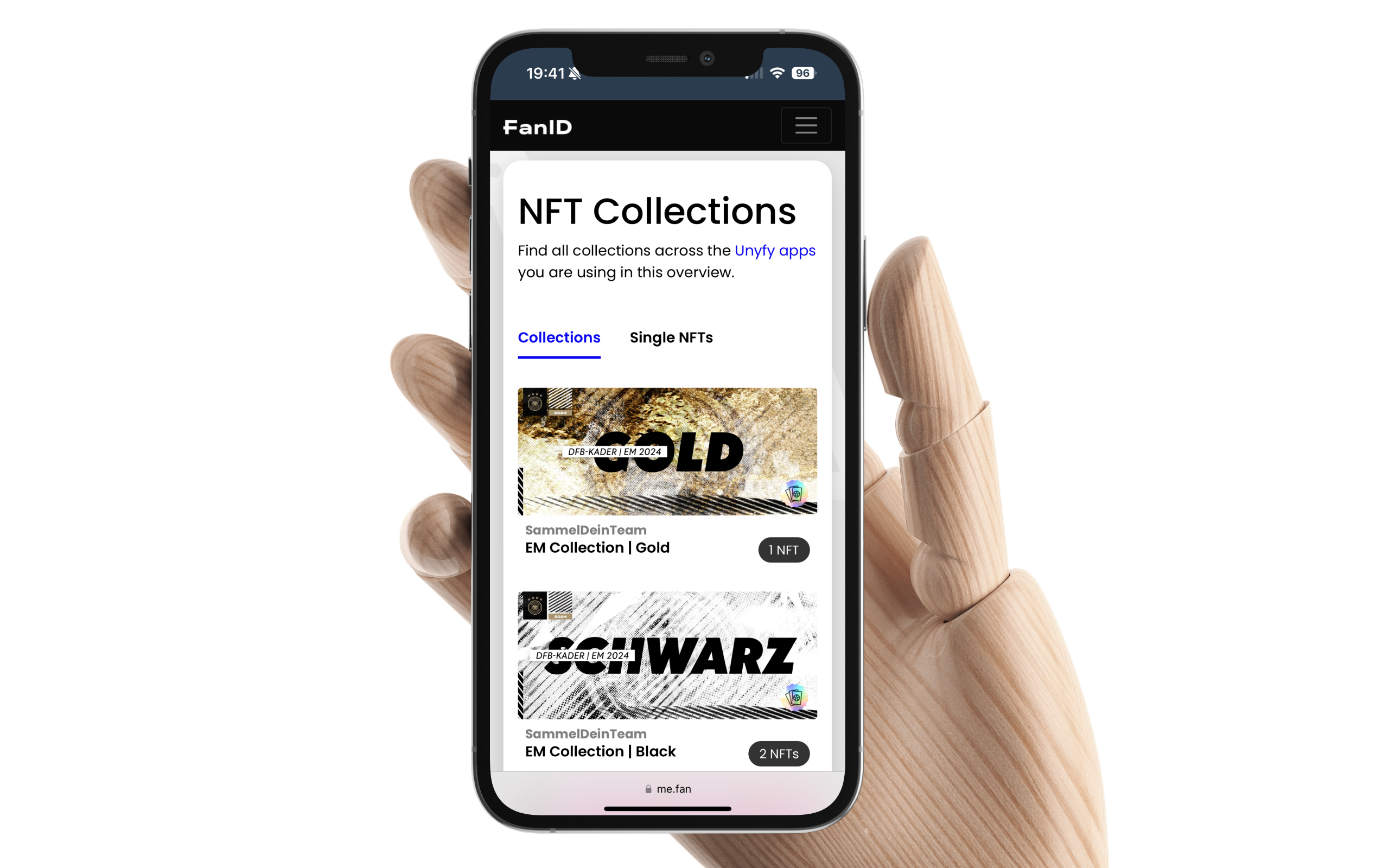 New FanID Wallet on me.fan for all your Unyfy Assets