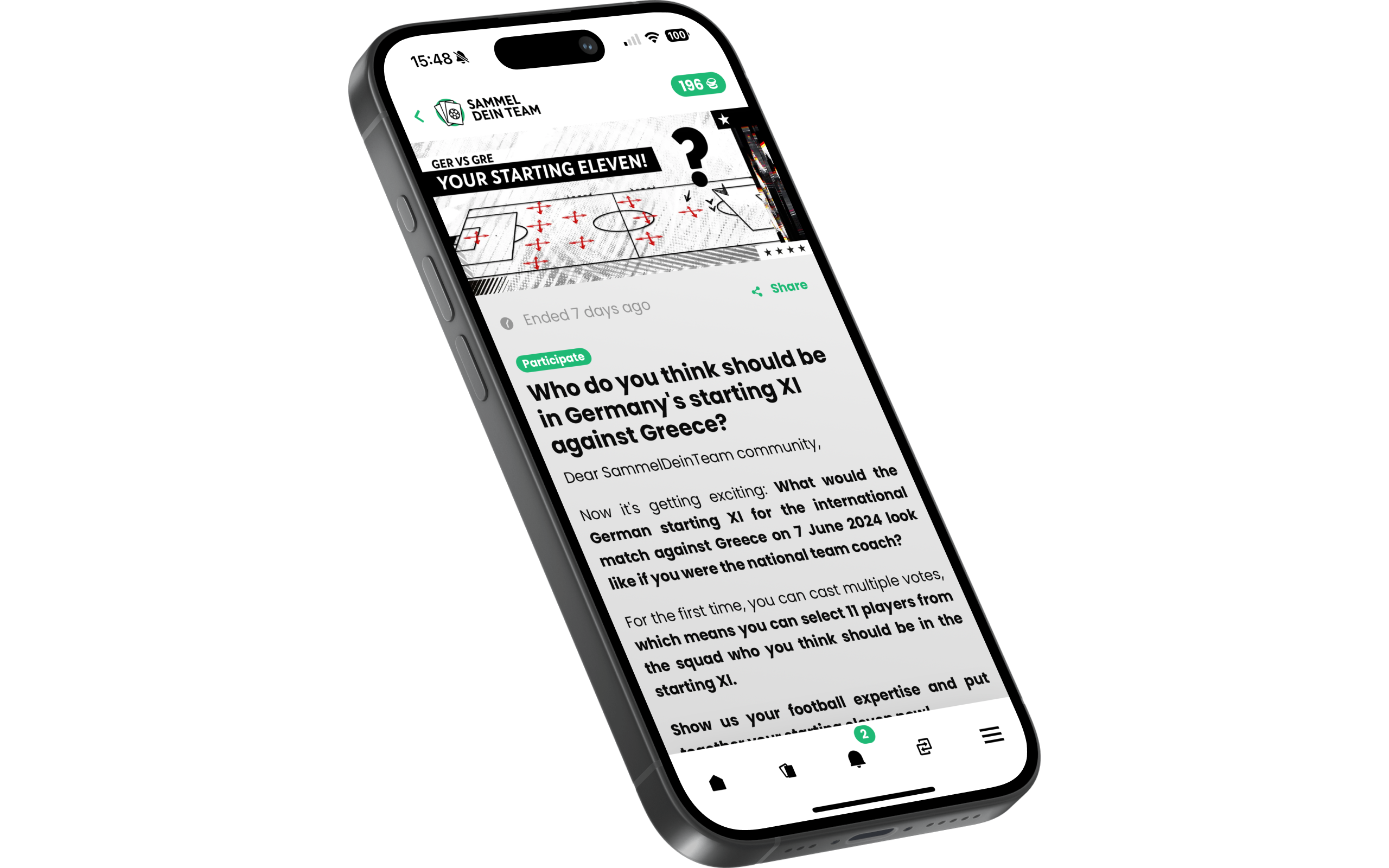 Multi-Option Voting example from SammelDeinTeam